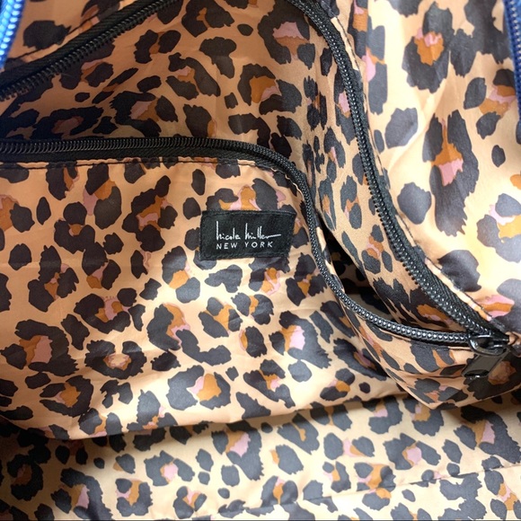 Nicole Miller Blue Embossed Weekender Travel Bag - Picture 7 of 8